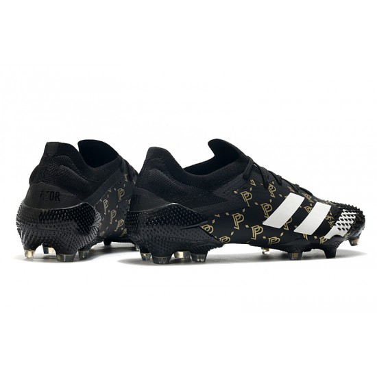 Mejor calidad  Botas de fútbol Adidas Predator Mutator 20.1 Low FG - Negro Gold Blanco