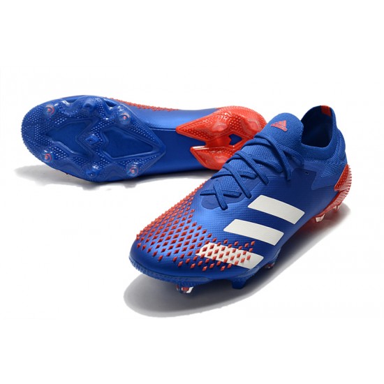Calidad superior  Botas de fútbol Adidas Predator Mutator 20.1 Low FG - Azul Blanco Rojo