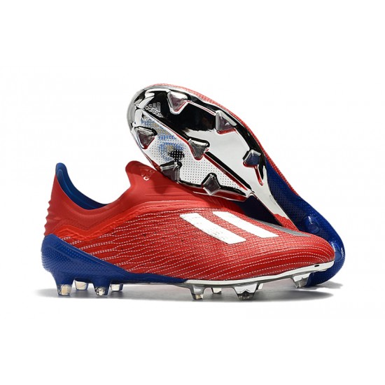 Descubrir  Botas de fútbol Adidas X 18 FG Laceless Rojo Plata Azul