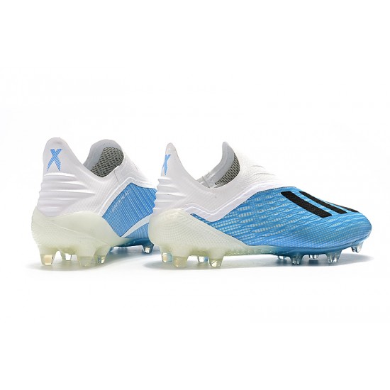 Comprar ahora  Botas de fútbol Adidas X 18 FG Laceless Blanco Azul Negro