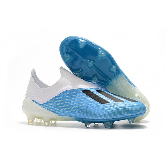 Comprar ahora  Botas de fútbol Adidas X 18 FG Laceless Blanco Azul Negro