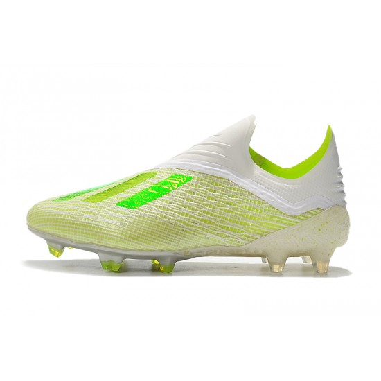 Comprar  Botas de fútbol Adidas X 18 FG Laceless Blanco Amarillo Verde