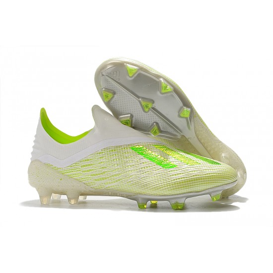 Comprar  Botas de fútbol Adidas X 18 FG Laceless Blanco Amarillo Verde