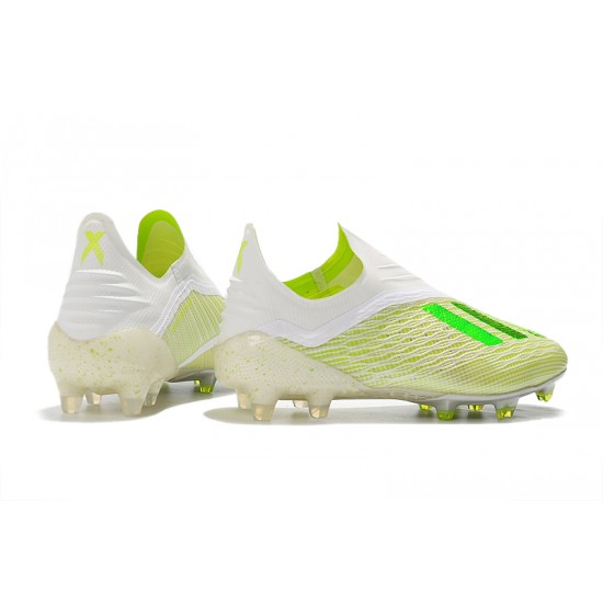 Comprar  Botas de fútbol Adidas X 18 FG Laceless Blanco Amarillo Verde