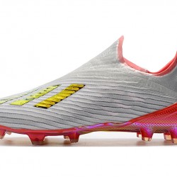 Botas de fútbol Adidas X 19 FG Laceless Blanco Dorado Naranja