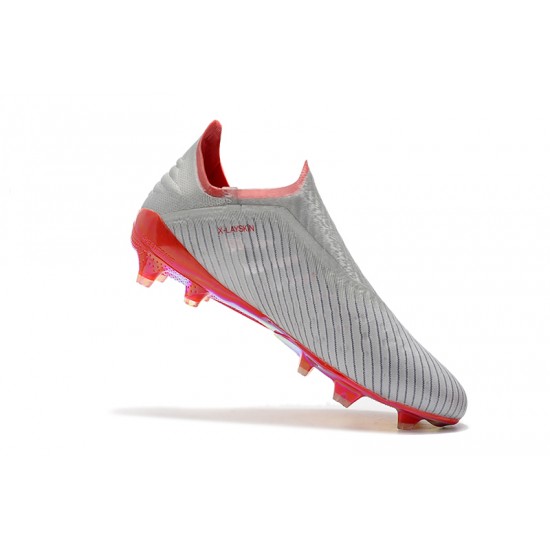 Comprar ahora  Botas de fútbol Adidas X 19 FG Laceless Blanco Dorado Naranja