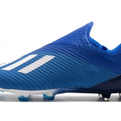 Botas de fútbol Adidas X 19+ FG Encryption Code Azul Blanco Negro