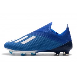 Botas de fútbol Adidas X 19+ FG Encryption Code Azul Blanco Negro
