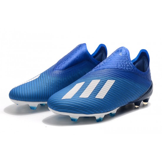 Descubrir  Botas de fútbol Adidas X 19+ FG Encryption Code Azul Blanco Negro