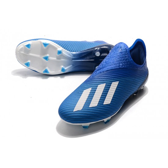 Descubrir  Botas de fútbol Adidas X 19+ FG Encryption Code Azul Blanco Negro