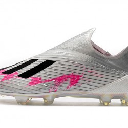 Botas de fútbol Adidas X 19+ FG Encryption Code Metallic Plata Rosado Negro