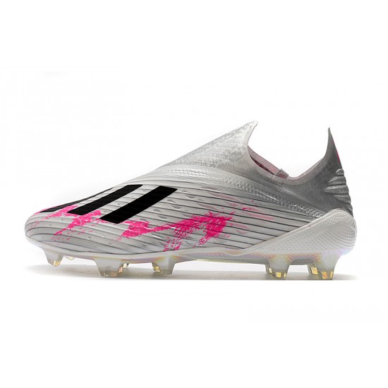 Explorar  Botas de fútbol Adidas X 19+ FG Encryption Code Metallic Plata Rosado Negro