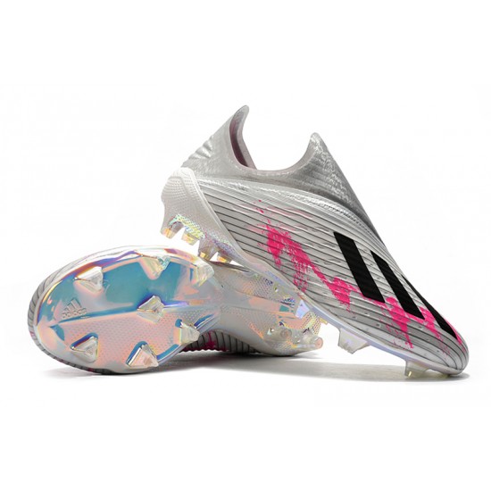 Explorar  Botas de fútbol Adidas X 19+ FG Encryption Code Metallic Plata Rosado Negro