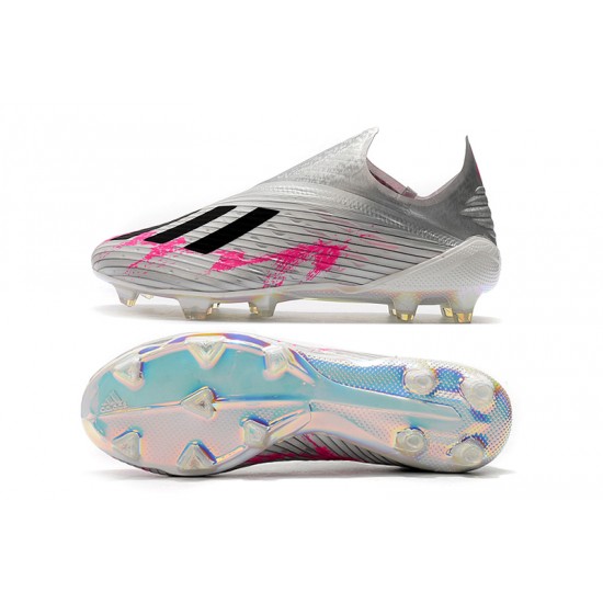 Explorar  Botas de fútbol Adidas X 19+ FG Encryption Code Metallic Plata Rosado Negro