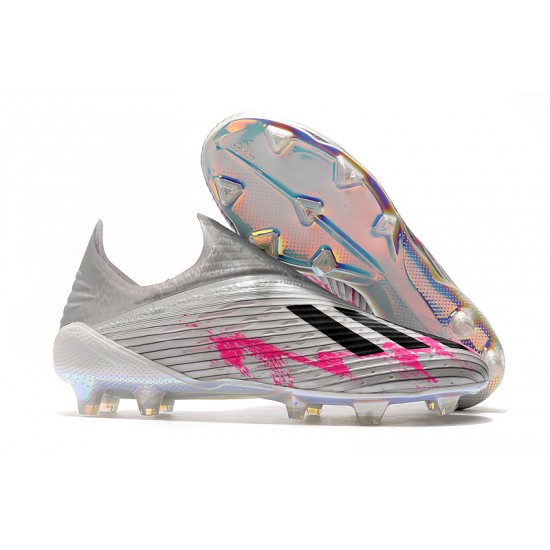 Explorar  Botas de fútbol Adidas X 19+ FG Encryption Code Metallic Plata Rosado Negro