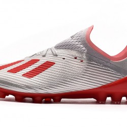 Botas de fútbol Adidas X 19.1 AG Plata Rojo