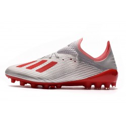 Botas de fútbol Adidas X 19.1 AG Plata Rojo