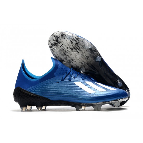 Calidad superior  Botas de fútbol Adidas X 19.1 FG Azul Blanco Negro