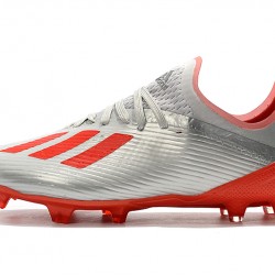 Botas de fútbol Adidas X 19.1 FG Plata Rojo