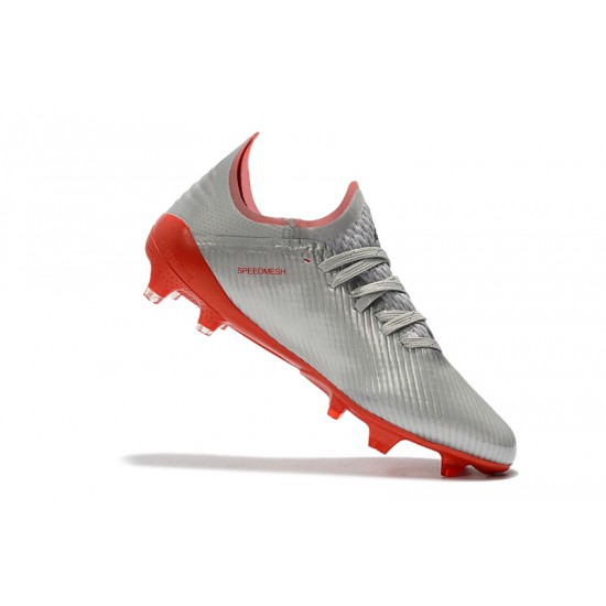 Alta calidad Botas de fútbol Adidas X 19.1 FG Plata Rojo
