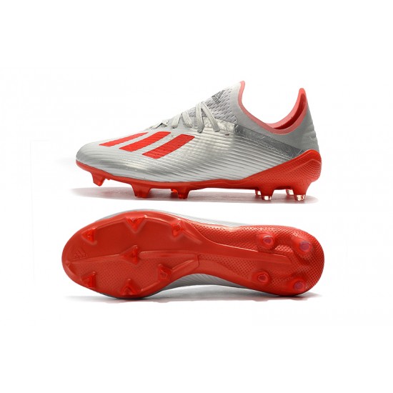 Alta calidad Botas de fútbol Adidas X 19.1 FG Plata Rojo