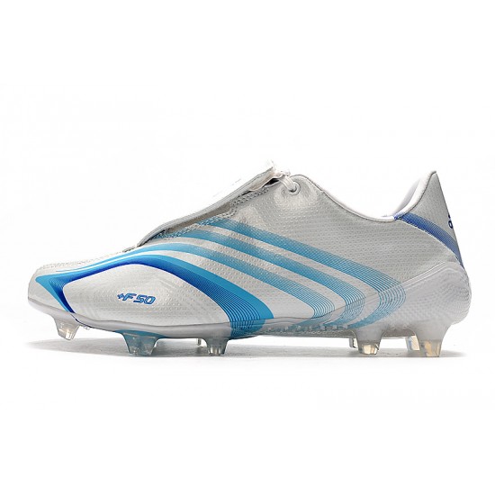 Tienda  Botas de fútbol Adidas X F506 FG Tunit Laceless Blanco Azul