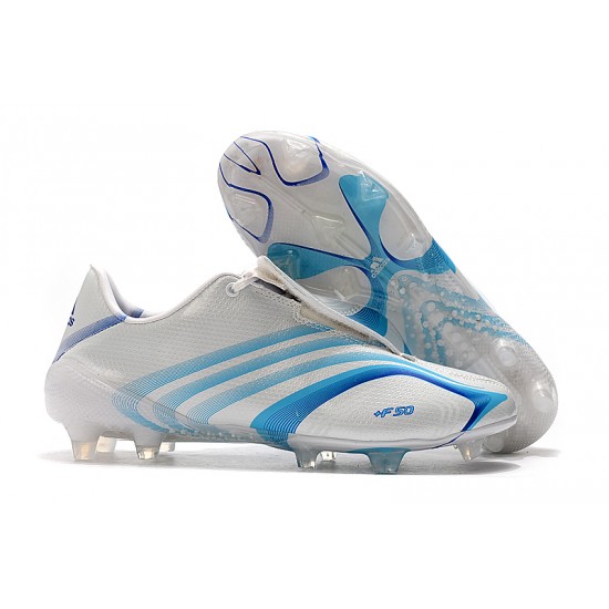 Tienda  Botas de fútbol Adidas X F506 FG Tunit Laceless Blanco Azul