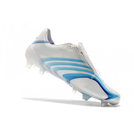 Tienda  Botas de fútbol Adidas X F506 FG Tunit Laceless Blanco Azul