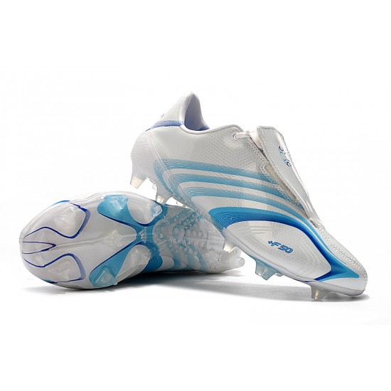 Tienda  Botas de fútbol Adidas X F506 FG Tunit Laceless Blanco Azul