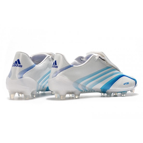 Tienda  Botas de fútbol Adidas X F506 FG Tunit Laceless Blanco Azul