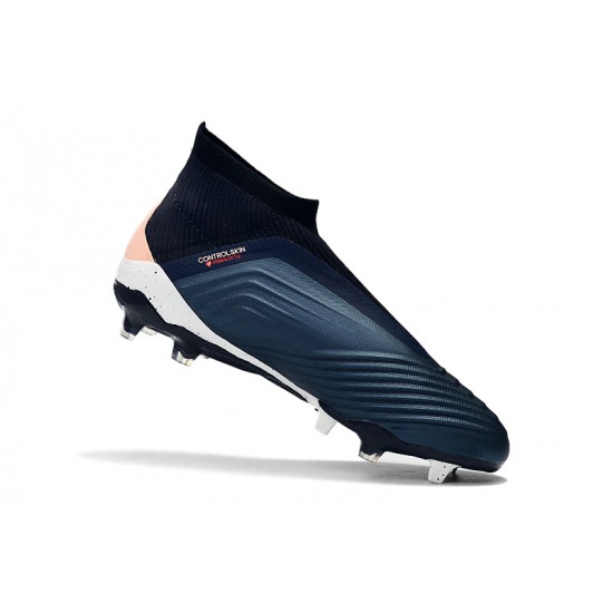 Mejor calidad  Botas de fútbol Adidas Predator 18+ FG Azul oscuro Rosado Blanco