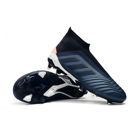 Mejor calidad  Botas de fútbol Adidas Predator 18+ FG Azul oscuro Rosado Blanco