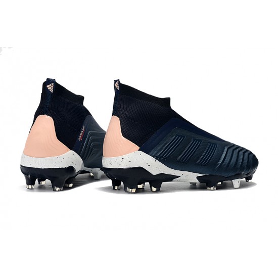 Mejor calidad  Botas de fútbol Adidas Predator 18+ FG Azul oscuro Rosado Blanco