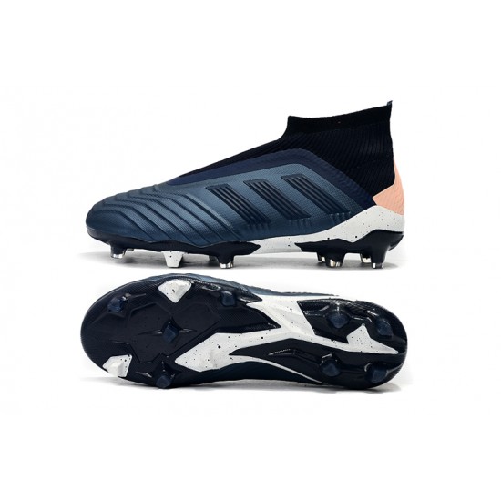 Mejor calidad  Botas de fútbol Adidas Predator 18+ FG Azul oscuro Rosado Blanco