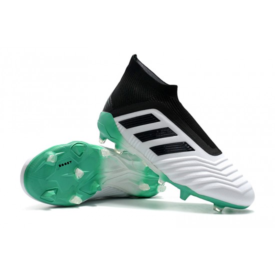 Calidad superior  Botas de fútbol Adidas Predator 18+ FG Blanco Negro Verde