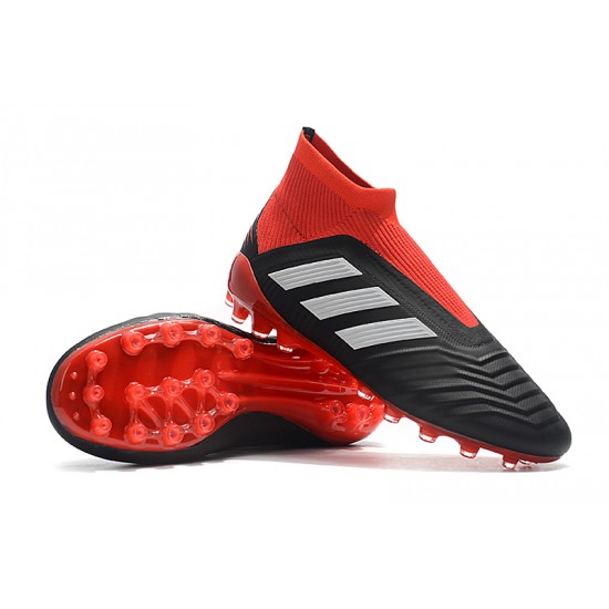 Explorar  Botas de fútbol Adidas Predator 18+AG Negro Blanco Rojo