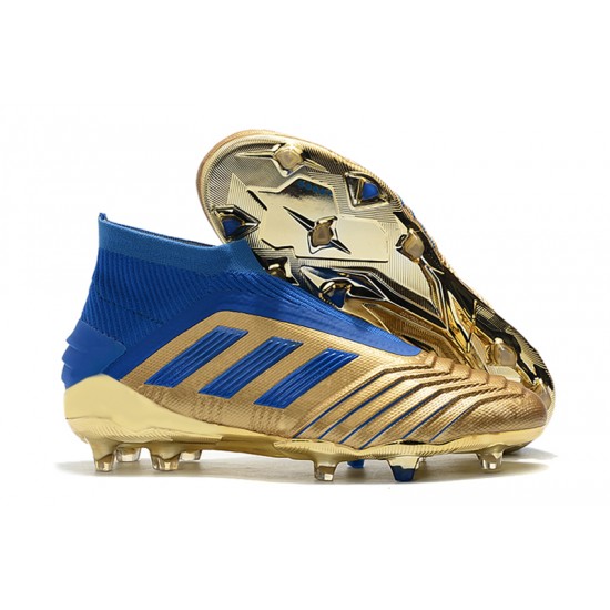 Descubrir  Botas de fútbol Adidas Predator 19+ FG 25th Anniversaire Dorado Azul