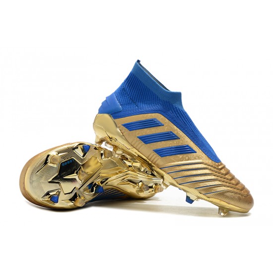 Descubrir  Botas de fútbol Adidas Predator 19+ FG 25th Anniversaire Dorado Azul