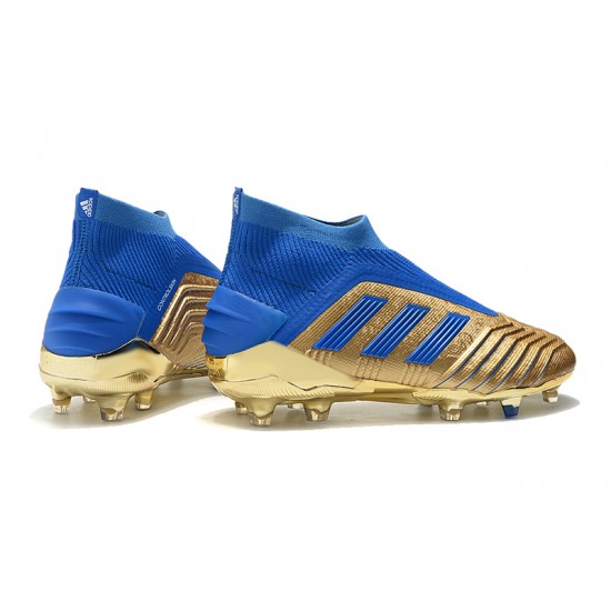 Descubrir  Botas de fútbol Adidas Predator 19+ FG 25th Anniversaire Dorado Azul