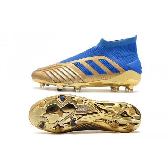 Descubrir  Botas de fútbol Adidas Predator 19+ FG 25th Anniversaire Dorado Azul