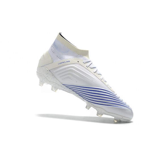 Explorar  Botas de fútbol Adidas Predator 19+ FG 25th Anniversaire Blanco Azul
