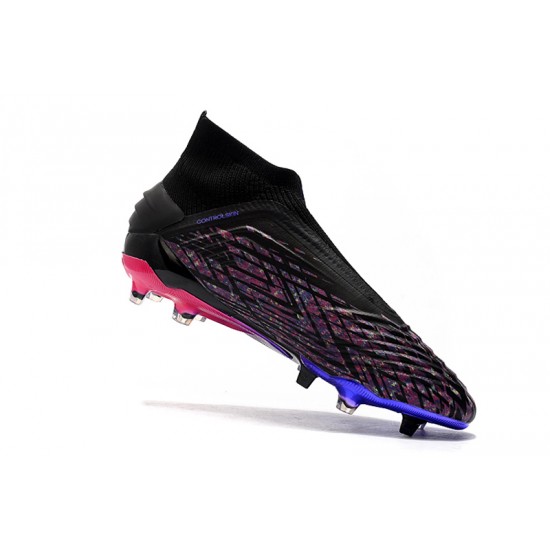Tienda  Botas de fútbol Adidas Predator 19+ FG Negro Rosado Azul