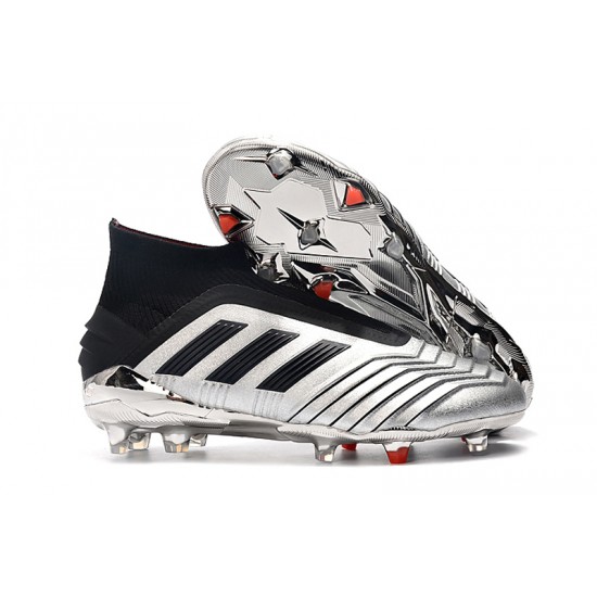 Explorar  Botas de fútbol Adidas Predator 19+ FG Plata Negro