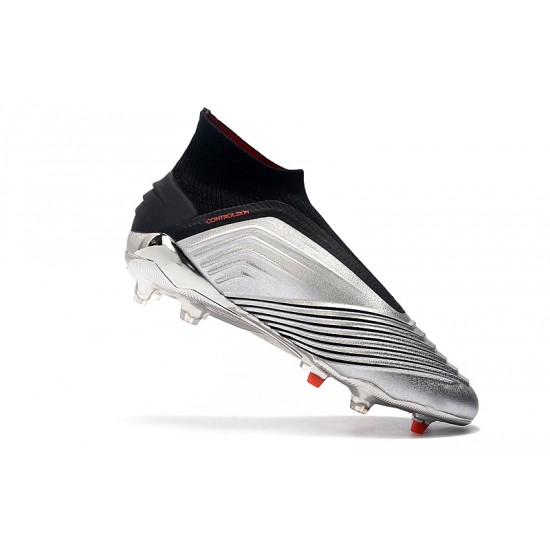 Explorar  Botas de fútbol Adidas Predator 19+ FG Plata Negro