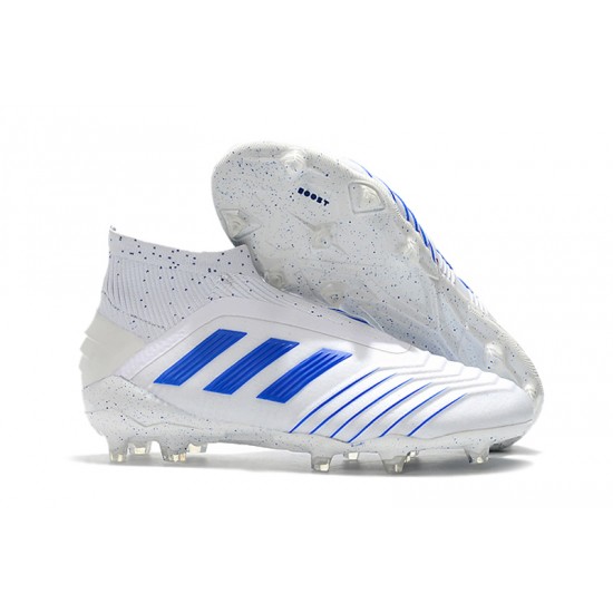 Alta calidad Botas de fútbol Adidas Predator 19+ FG Virtuso 25th Anniversaire Blanco Azul