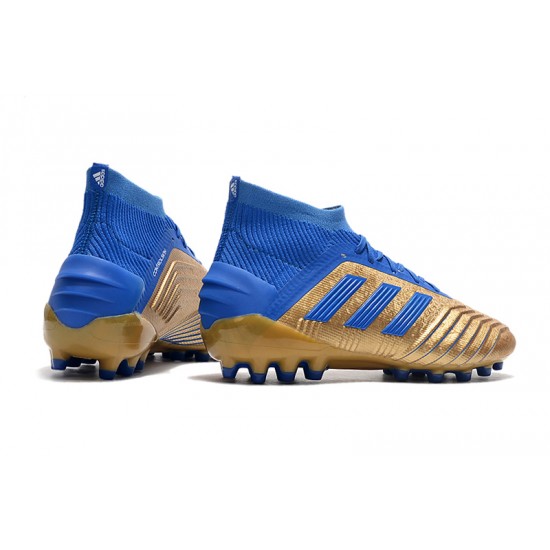 Calidad superior  Botas de fútbol Adidas Predator 19.1 AG Dorado Azul