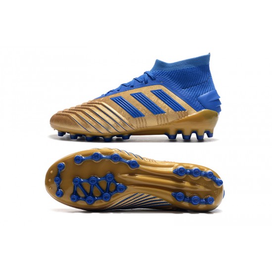 Calidad superior  Botas de fútbol Adidas Predator 19.1 AG Dorado Azul