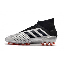 Botas de fútbol Adidas Predator 19.1 AG Plata Negro