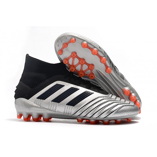 Mejor calidad  Botas de fútbol Adidas Predator 19.1 AG Plata Negro
