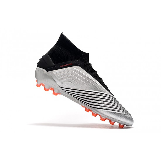 Mejor calidad  Botas de fútbol Adidas Predator 19.1 AG Plata Negro